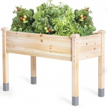 MIXC 331 lb Capacity Wooden Raised Garden Bed with Legs, 48x24x31 in. Elevated Reinforced Large Planter Box for Vegetable Flower Herb Outdoors - Beam 